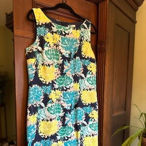 Kim Roger’s Linen Lined Floral Sleeveless Dress